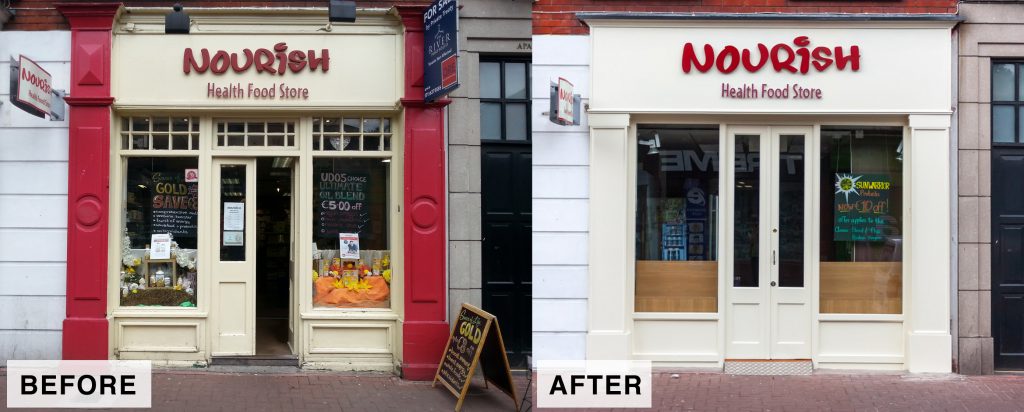 "Shop Front" Before and After Liffey Street Lower Dublin