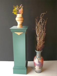 Pedestal Stand Wooden Painted Green - Laurel Bank Joinery