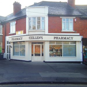 Image of a Pharmacy Shop Front - Cullens Pharmacy Cabra Road Dublin