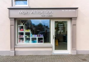 Thumbnail Image of a Shop Front in Louth - Hair Salon Signage and Pillars by Laurel Bank Joinery Shop Fronts